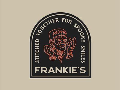 Frankie’s apparel badge design badges branding clothing brand design editorial frankies graphic design halloween hallowen illustration logo mascot merch merchandise poster sticker t shirt tee