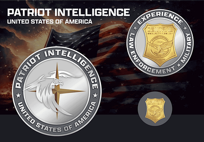 PATRIOT INTELLIGENCE UNITED STATES OF AMERICA 3d animation branding coin crypto design graphic design illustration logo ui