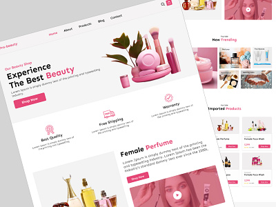 Beauty Product Website company website figma uiux figma website landing page design ui web design website website design