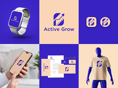 Active Grow Logo - Startup Grow Business Logo Design active active grow logo awesome logo brand identity branding business business growth logo design branding economic grow business finance logo financial grow grow business icon logo design marketing logo modern logo startup startup business visual identity