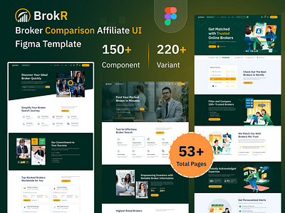 BrokR - Broker Comparison Affiliate UI Figma Template branding broker compare broker comparison financial broker graphic design logo motion graphics ui