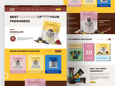 Snack Ecommerce Landing Page : Web Design benefit chocolate chocolate bar ecommerce ecommerce landing page ecommerce web design ecommerce website design furniture website landing page shopify design testimonial section web web design