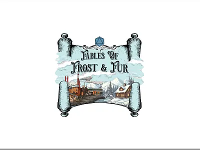 Fables of Frost & Fur vintage logo design branding custom design graphic design illustration logo typography vintage