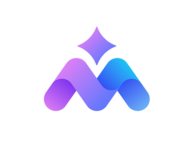 MegaAI logo concept (unused) ai artificial intelligence branding chatgpt gpt gradient icon logo m modern monogram simple smart star tech technology