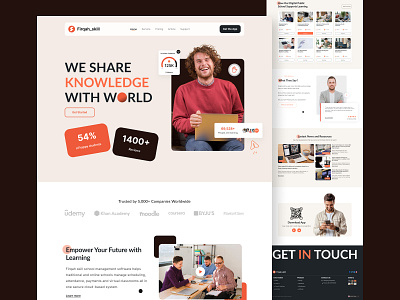 Online Learning | Education Website Landing Page branding digital education e learning e learning app e learning landing page education education app figma firqah lab knowledge modern website online courses online education online platforms uiux website landing page