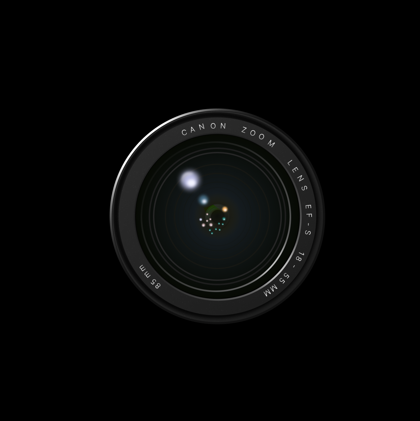 Camera Lens - Illustration 3d camera camera lens canon card figma glass effect graphic design illustration lens design product design realistic ui webasset zoom zoom lens