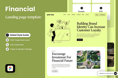 Financial Landing Page Template app landing page design kit financial financial app financial landing page financial landing page template financial web financial website landing page mobile landing page product landing saas landing startup landing page ui kit web design mockup website design website template