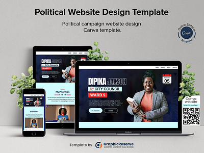 Political Campaign Website Template (Canva) campaign website candiate website design election candidate website political campaign website political website political website template