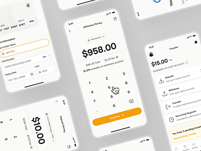 midasmind: AI Investing Roboadvisor App - Withdraw Money Fund clean investing app investing ui kit investment app minimal numpad ui orange robo advisor app roboadvisor app roboadvisor ui simple transaction app transaction ui transfer ui withdraw withdraw fund withdraw investment withdraw money withdraw ui yellow