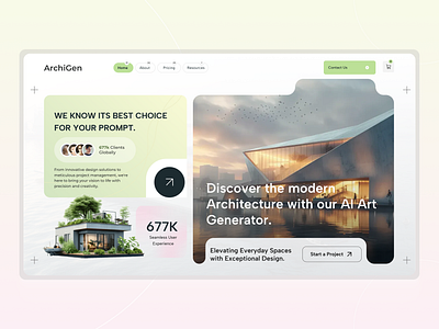 ArchiGen - AI Architecture Website aiartgenerator aidesign archigen architecture branding exteriordesign figmadesign interiordesign masterplan uidesign uiux