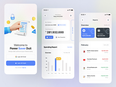 Power Saver Duit android app branding chart clean design design finance illustration money ui uidesign user interface uxdesign wallet