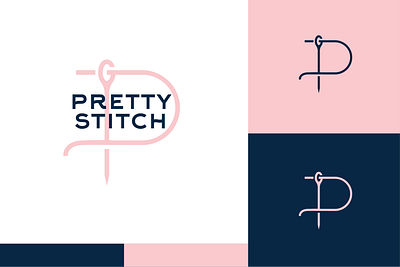 PRETTY STITCH branding design freelance logo designer graphic design logo logo minimalism minimal logo typography vector