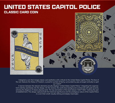 UNITED STATES CAPITOL POLICE CLASSIC CARD COIN 3d animation branding coin crypto design graphic design illustration logo ui