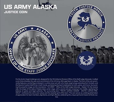 US ARMY ALASKA JUSTICE COIN 3d animation branding coin crypto design graphic design illustration logo ui