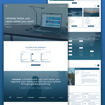 Release Breathwork - Mental Health App Landing Page Website app branding breathwork extension graphic design landing landing page landing page design meditation mental health ui user interface ux web design website website design