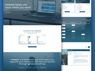 Release Breathwork - Mental Health App Landing Page Website app branding breathwork extension graphic design landing landing page landing page design meditation mental health ui user interface ux web design website website design