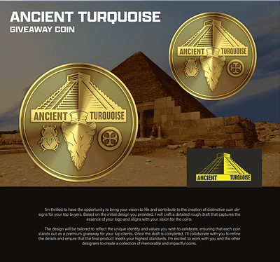 ANCIENT TURQUOISE GIVEAWAY COIN 3d animation branding coin crypto design graphic design illustration logo ui