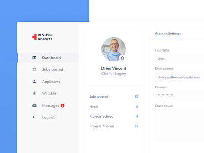 Renovo hospital dashboard UI dashboard design doctor hospital interface ui ux