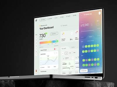 Modern Credit Score Dashboard branding design saas ui ux