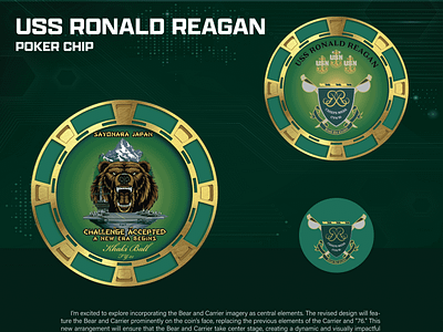 USS RONALD REAGAN POKER CHIP 3d animation branding coin crypto design graphic design illustration logo ui