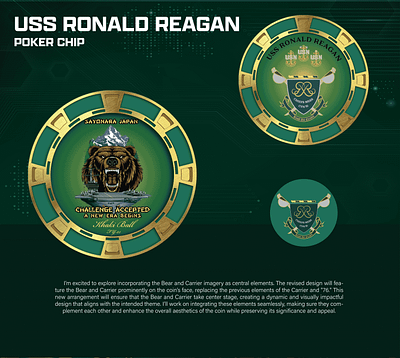 USS RONALD REAGAN POKER CHIP 3d animation branding coin crypto design graphic design illustration logo ui