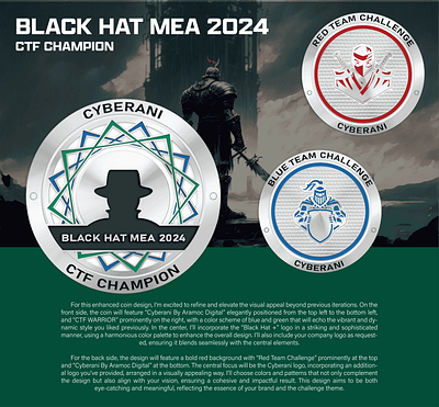 BLACK HAT MEA 2024 CTF CHAMPION 3d animation branding coin crypto design graphic design illustration logo ui