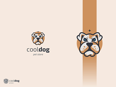 Cool Dog Logo animal care character dog face pet store