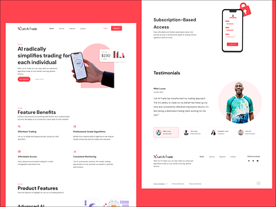 Let AI Trade ai trading clean cryptocurrency design trading ui uidesign website design