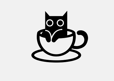 LOGO - COFFEE - CAT animal animals bar branding cat coffee design dog drink graphic design hot icon identity illustration logo marks pub symbol tea ui