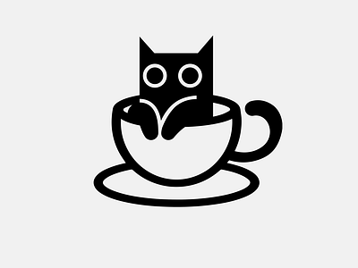 LOGO - COFFEE - CAT animal animals bar branding cat coffee design dog drink graphic design hot icon identity illustration logo marks pub symbol tea ui