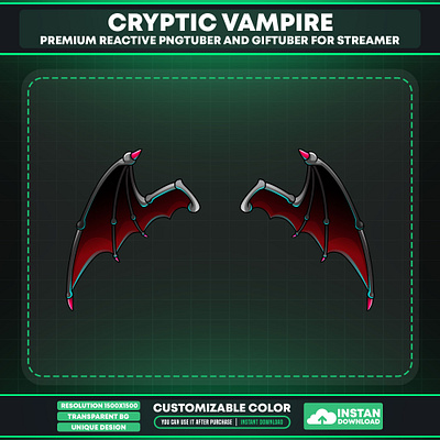 Vtuber Accessories Wings Vampire black color wings