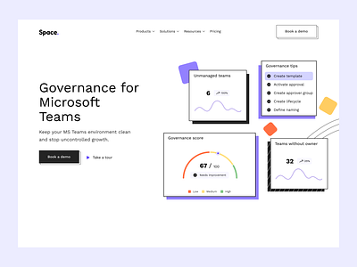 Landing page for SaaS platform analytics app branding dashboard governance interface landing page management product design saas teams trend ui ux visual identity web web design website