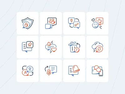 Chatting app feature icon pack artwork chat app icon illustration