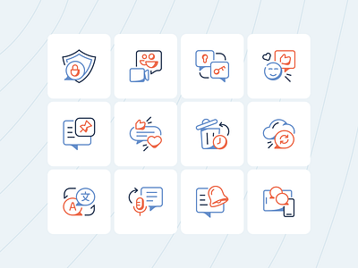 Chatting app feature icon pack artwork chat app icon illustration