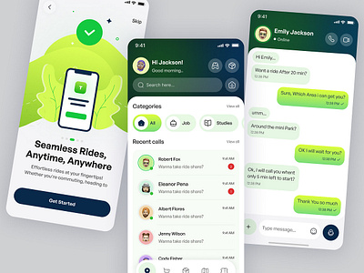 Ride sharing chat App app ui