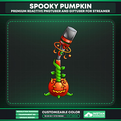 Pumpkin Plant Microphone for Vtuber halloween microphone