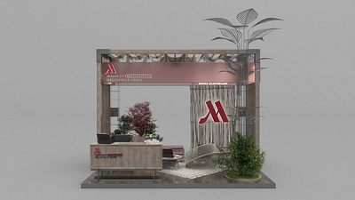 Marriott Residence Heliopolis Booth 3d booth render sketchup vray