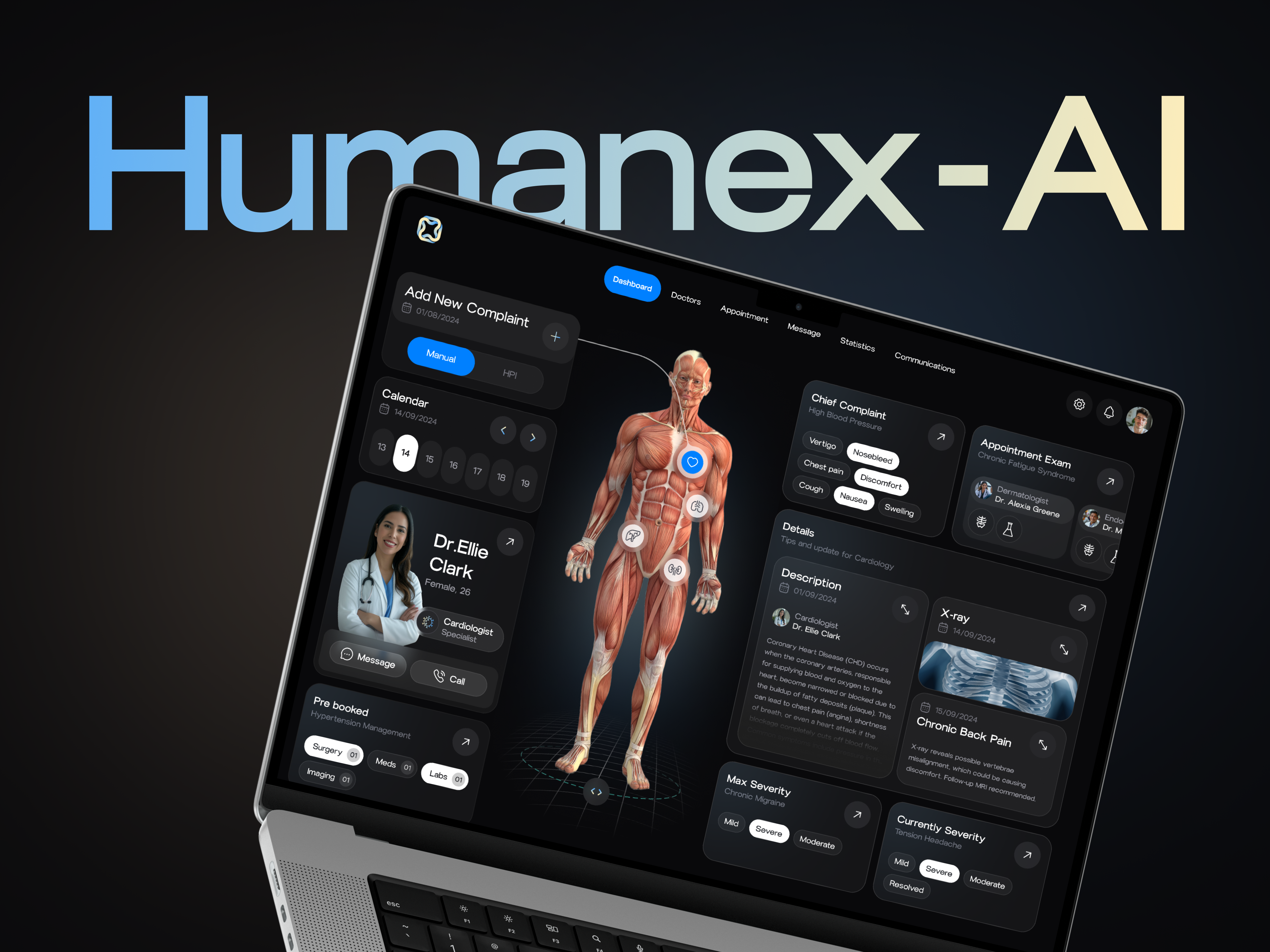 Humanex-AI: Advanced Healthcare Monitoring Platform UI ai artonest branding colors dashboard design design designers futureofai futureofhealth healthcare healthtech logo products targetusers ui ux