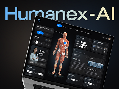 Humanex-AI: Advanced Healthcare Monitoring Platform UI ai artonest branding colors dashboard design design designers futureofai futureofhealth healthcare healthtech logo products targetusers ui ux