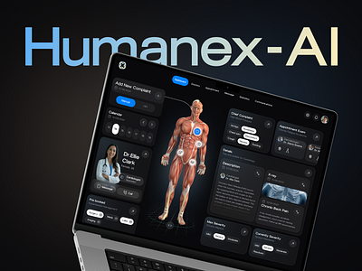 Humanex-AI: Advanced Healthcare Monitoring Platform UI ai artonest branding colors dashboard design design designers futureofai futureofhealth healthcare healthtech logo products targetusers ui ux