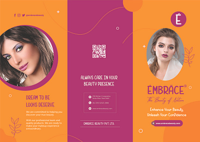 Embrace Beauty Trifold Brochure adobe indesign advertisement bifold brochure billboard bra branding brochure design graphic design logo print design social media post trifold brochure