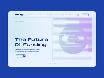 NowCM - Campaign page Concept blue branding fintech futuristic hero landing linear logo monument space grotesk ui web