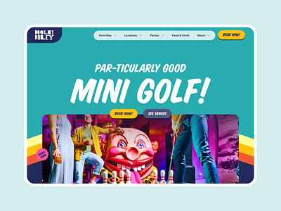 Holey Moley - Landing page arcade colorful desktop games golf landing mini playful rainbow ui wacky web weird