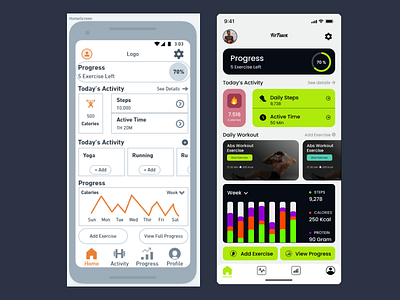 FitTrack design ui ux