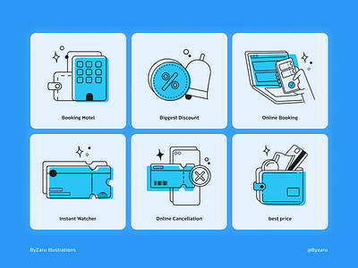 Hotel Booking Icon Set – Travel Platform Exclusive branding design flatdesign graphic design icon icon set ill illustration lineart ui uiux