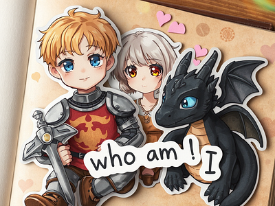 Who Am I Novel STIKERS adobe illustrator anime characters characters design graphic design illustration manga stickers stickers design