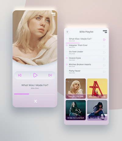 Minimalist Pink Music Player app UI/UX design app design minimalist music player ui pink player player ux ui design ux design web app web player