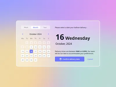 🎈Birthday Balloon Delivery Date Picker ballon date picker delivery designinspiration product design rainbow ui ux