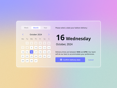 🎈Birthday Balloon Delivery Date Picker ballon date picker delivery designinspiration product design rainbow ui ux