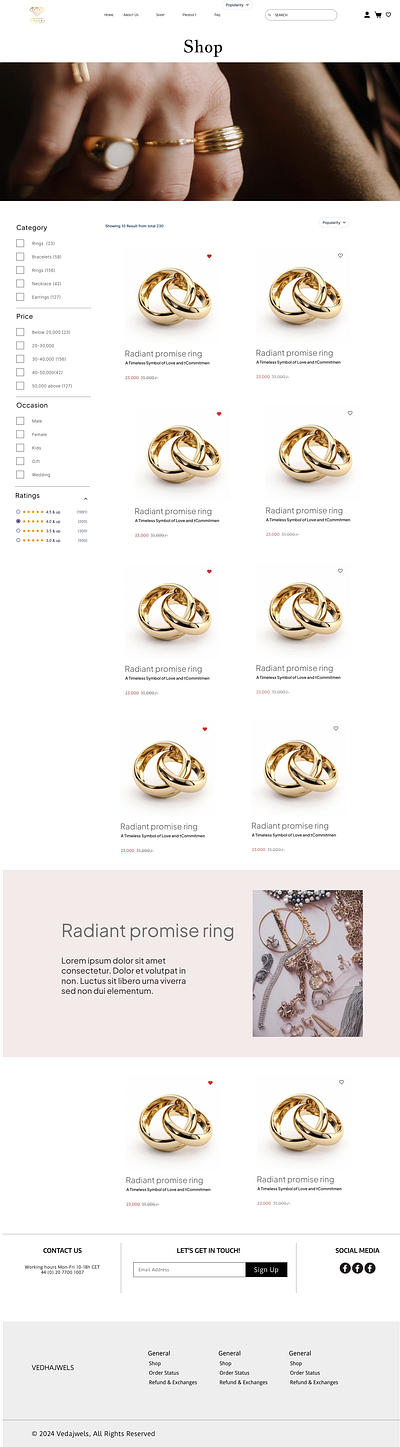 Elegant Jewelry Website Design for a Modern User Experience branding ui